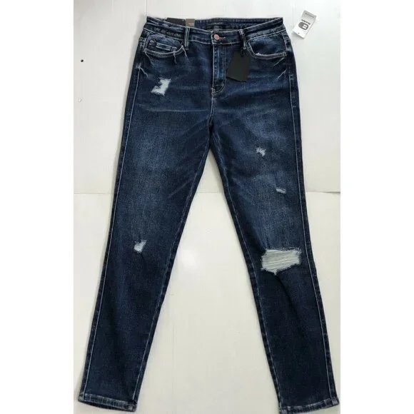 Flying Monkey Women's Blue Morrison High Rise Skinny Jeans - Picture 12 of 14